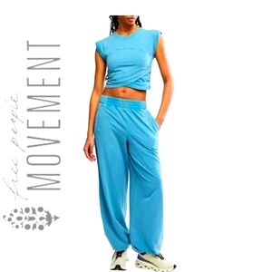 Free People Blue Track Pants